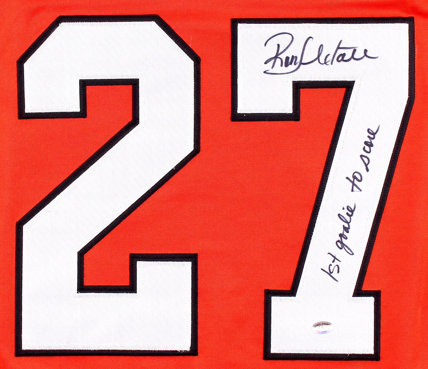 Ron Hextall Signed Flyers Jersey Inscribed "First Goalie To Score" (SI COA) at PristineAuction.com Ron Hextall Signed Flyers Jersey Inscribed "First Goalie To Score" (SI COA) at PristineAuction.com