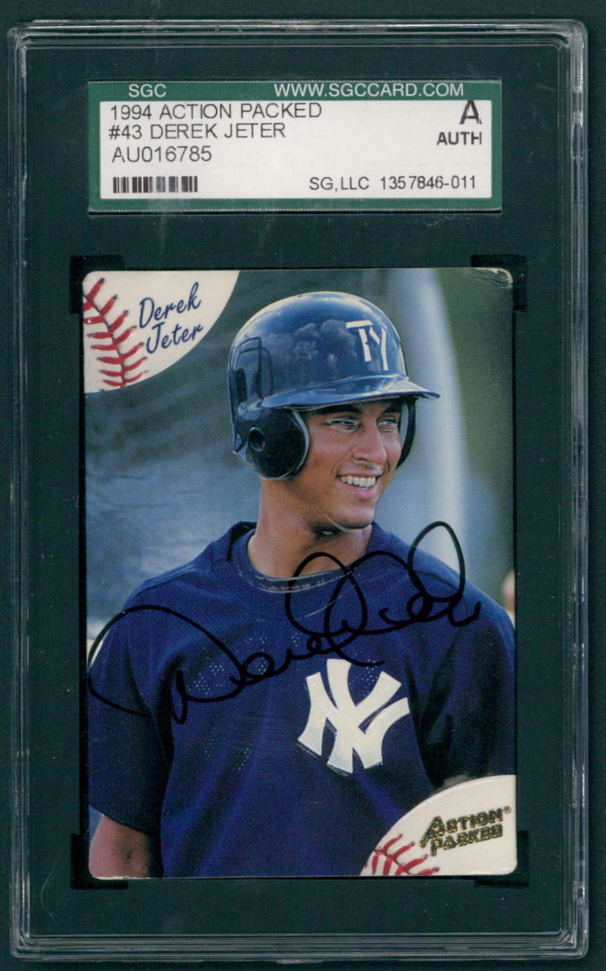 Derek Jeter Signed 1994 Action Packed #43 Baseball Card (PSA Encapsulated) at PristineAuction.com Derek Jeter Signed 1994 Action Packed #43 Baseball Card (PSA Encapsulated) at PristineAuction.com