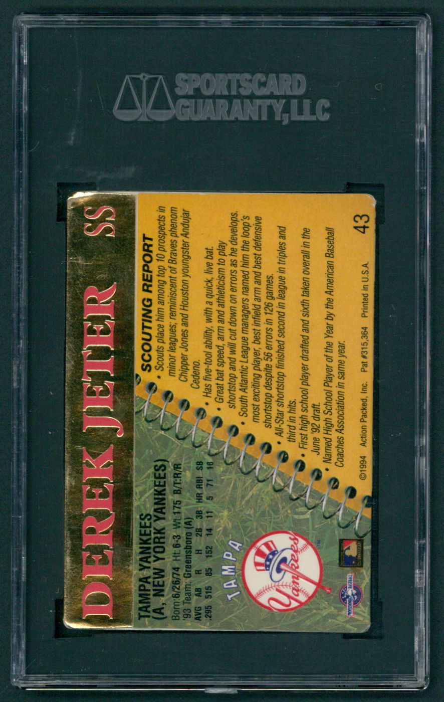 Derek Jeter Signed 1994 Action Packed #43 Baseball Card (PSA Encapsulated) at PristineAuction.com Derek Jeter Signed 1994 Action Packed #43 Baseball Card (PSA Encapsulated) at PristineAuction.com