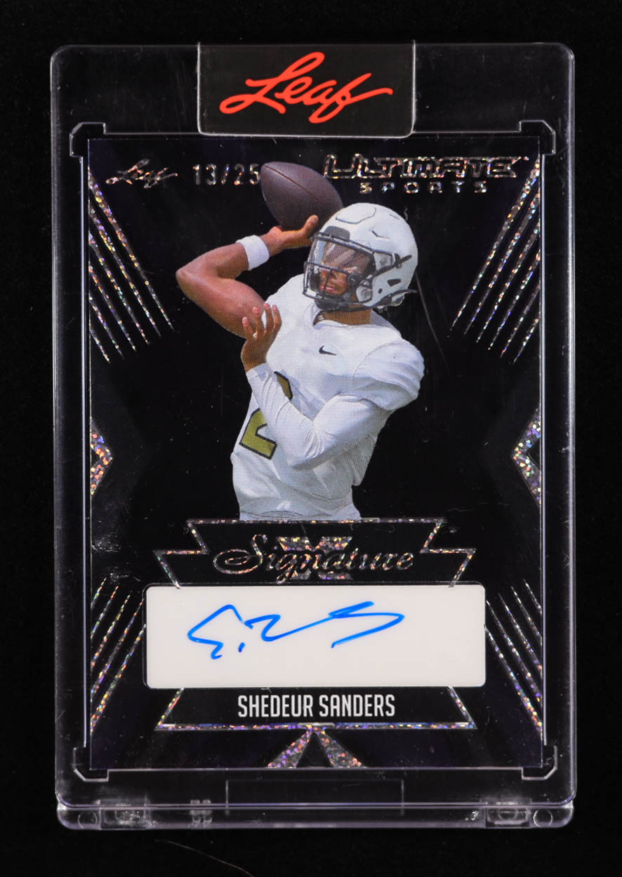 Shedeur Sanders 2024 Leaf Ultimate Sports Ultimate X Signatures Silver Sparkle #UXSSS1 RC #13/25 at PristineAuction.com Shedeur Sanders 2024 Leaf Ultimate Sports Ultimate X Signatures Silver Sparkle #UXSSS1 RC #13/25 at PristineAuction.com