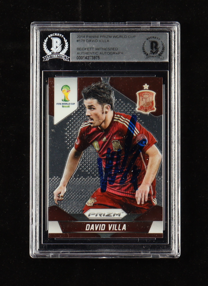 David Villa Signed 2014 Panini Prizm World Cup Prizms #178 (BGS) at PristineAuction.com David Villa Signed 2014 Panini Prizm World Cup Prizms #178 (BGS) at PristineAuction.com