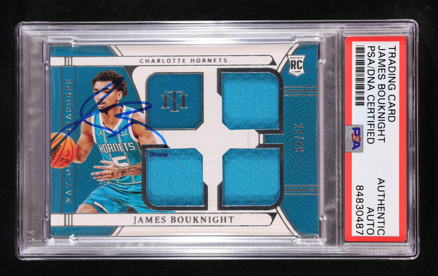 James Bouknight Signed 2021-22 Panini National Treasures Rookie Triple Materials Prime #3 #23/99 RC (PSA Authentic) at PristineAuction.com James Bouknight Signed 2021-22 Panini National Treasures Rookie Triple Materials Prime #3 #23/99 RC (PSA Authentic) at PristineAuction.com