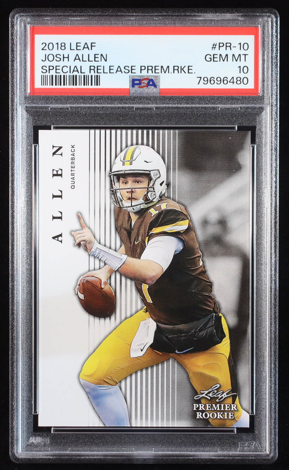 Josh Allen 2018 Leaf Special Release Premier Rookie #PR10 RC (PSA 10) at PristineAuction.com Josh Allen 2018 Leaf Special Release Premier Rookie #PR10 RC (PSA 10) at PristineAuction.com