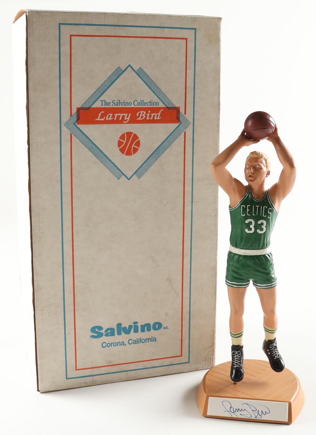 Larry Bird Signed Celtics Figurine (PSA & Salvino) at PristineAuction.com Larry Bird Signed Celtics Figurine (PSA & Salvino) at PristineAuction.com