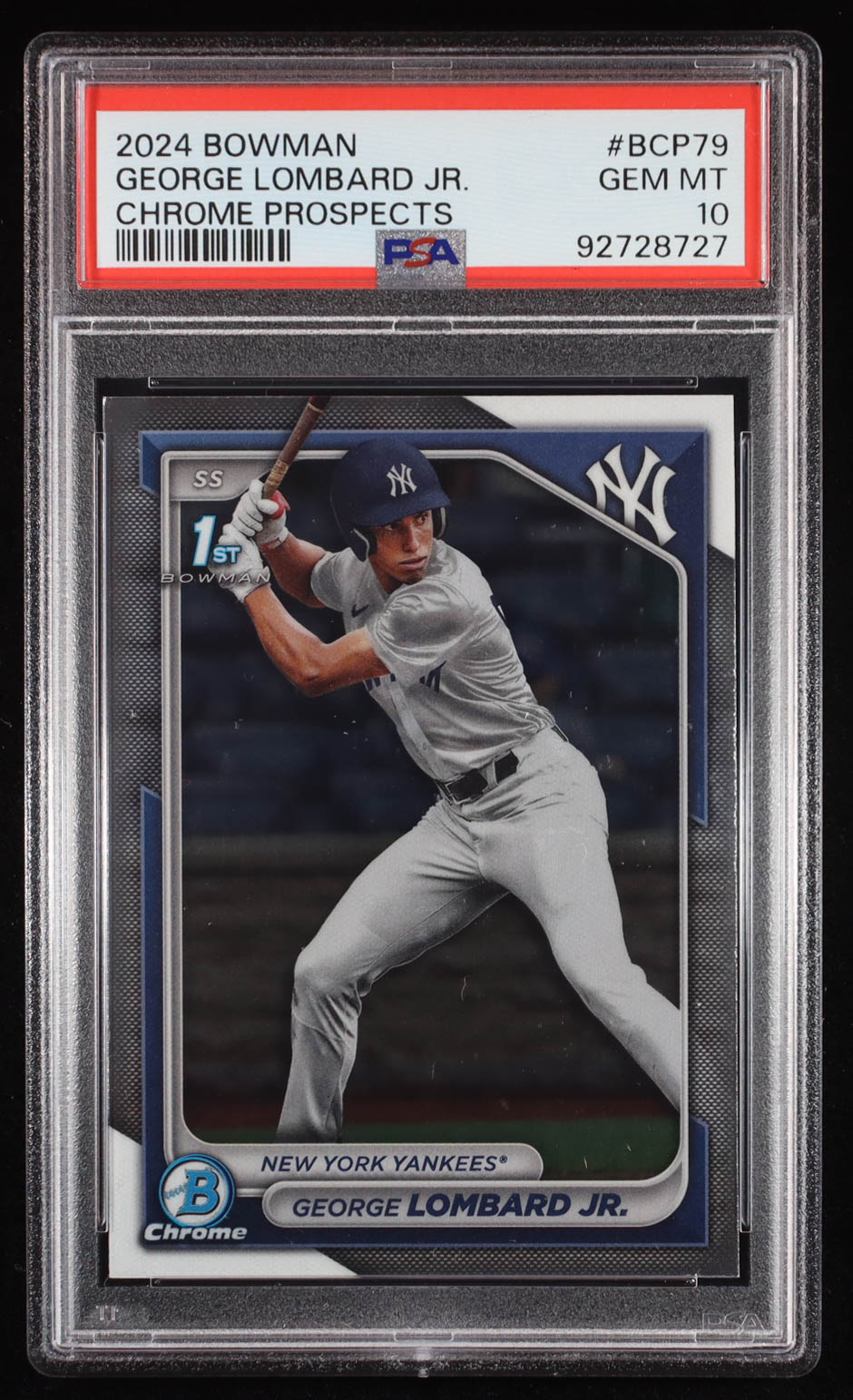 George Lombard Jr. 2024 Bowman Chrome Prospects #BCP79 RC (PSA 10) at PristineAuction.com George Lombard Jr. 2024 Bowman Chrome Prospects #BCP79 RC (PSA 10) at PristineAuction.com