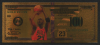 Michael Jordan 24K Gold Commemorative $100 Bill at PristineAuction.com
