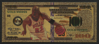 Michael Jordan 24K Gold Commemorative $100 Bill at PristineAuction.com