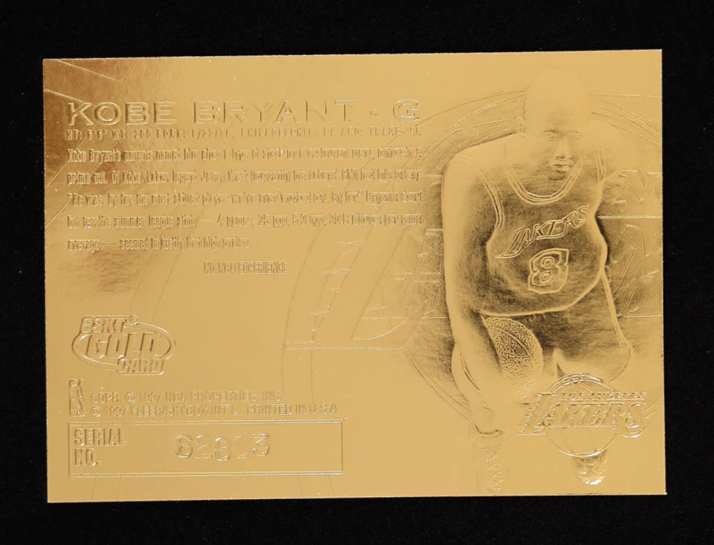 Kobe Bryant 1996-97 Fleer Purple Signature 23Kt Gold RC at PristineAuction.com Kobe Bryant 1996-97 Fleer Purple Signature 23Kt Gold RC at PristineAuction.com