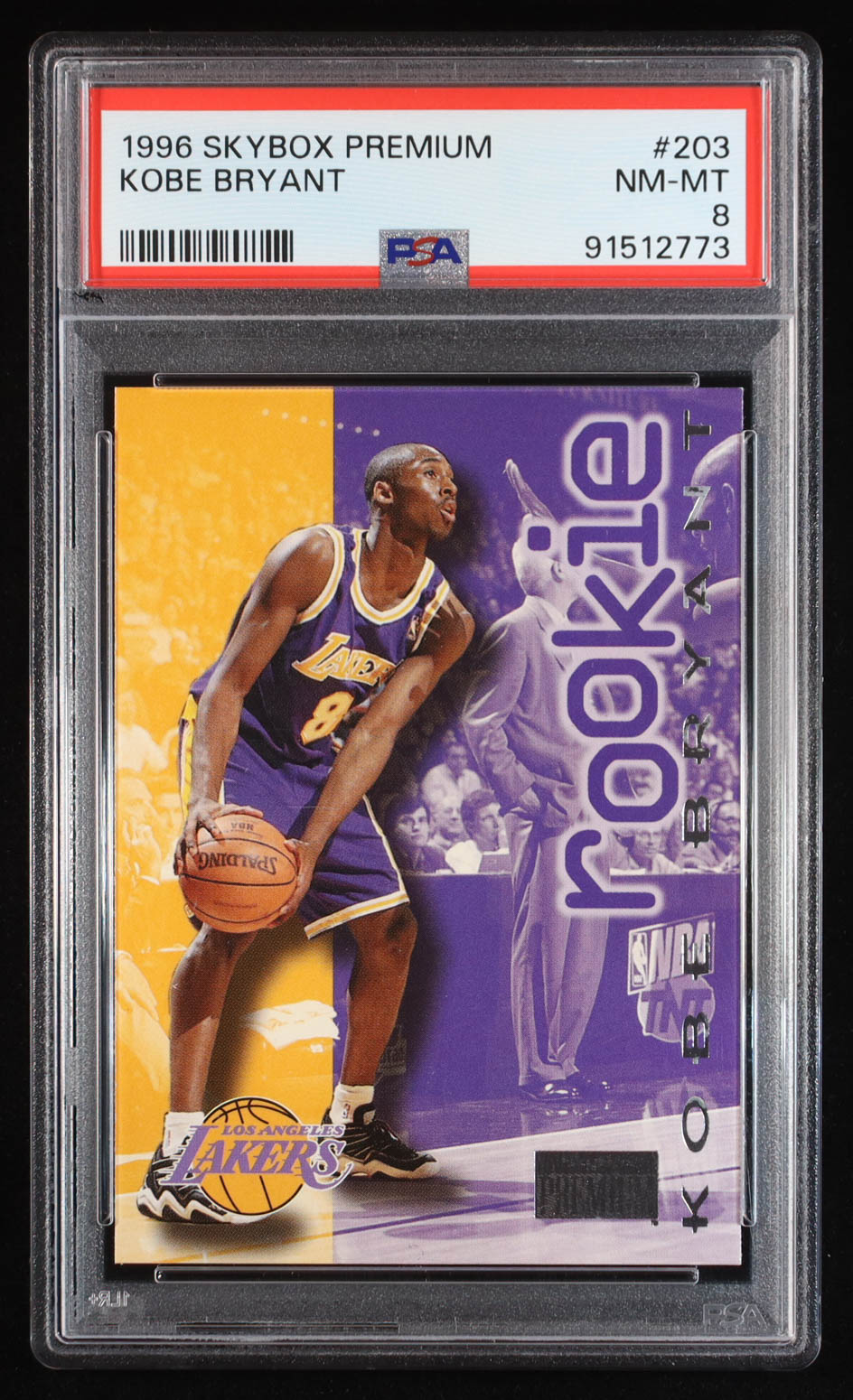 Kobe Bryant 1996-97 SkyBox Premium #203 ROO RC (PSA 8) at PristineAuction.com Kobe Bryant 1996-97 SkyBox Premium #203 ROO RC (PSA 8) at PristineAuction.com