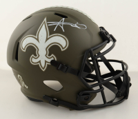 Alvin Kamara Signed Saints Full-Size Salute To Service Alternate Speed Helmet (Beckett) at PristineAuction.com