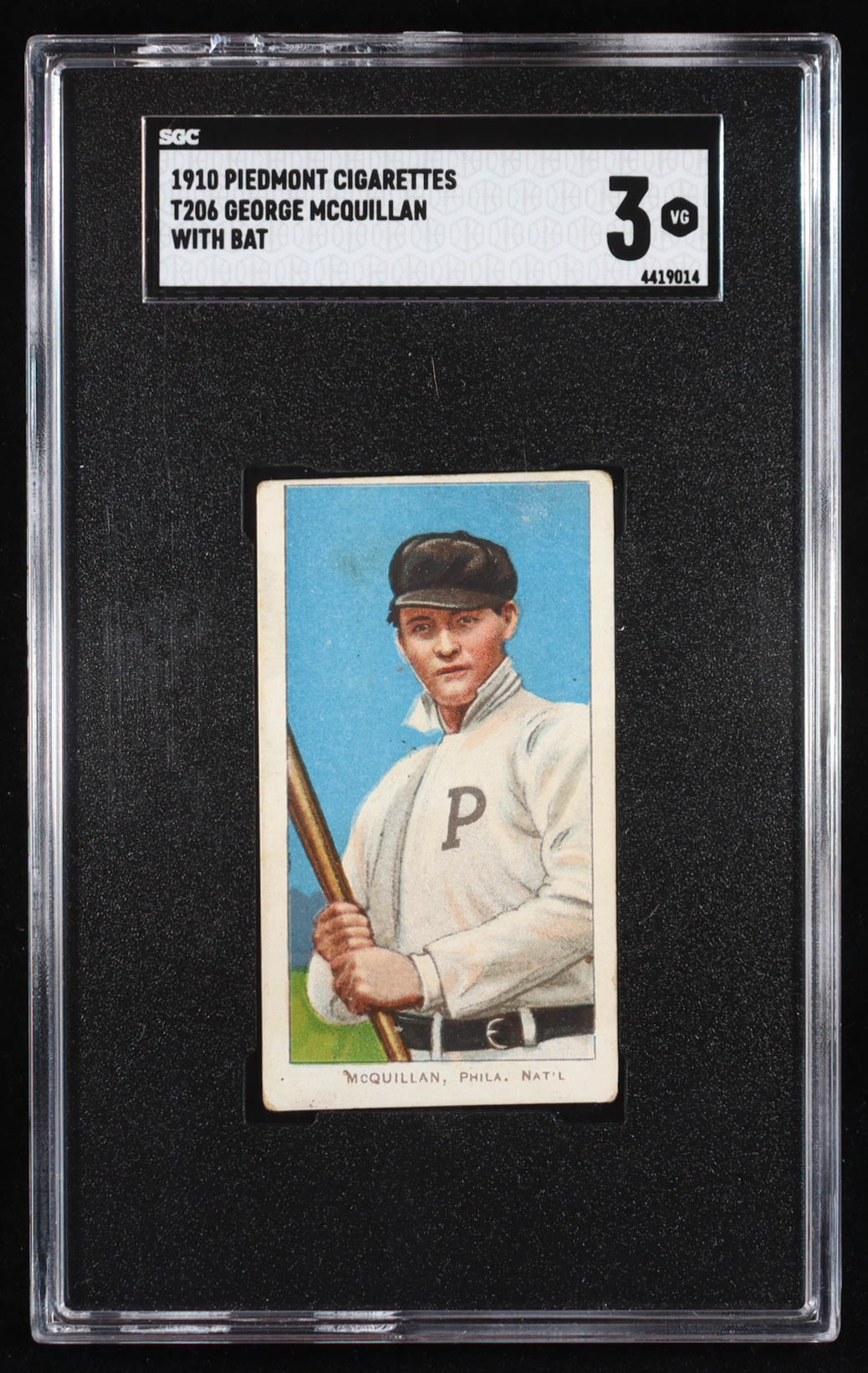 George McQuillan 1909-11 T206 #329 / with Bat (SGC 3) at PristineAuction.com George McQuillan 1909-11 T206 #329 / with Bat (SGC 3) at PristineAuction.com