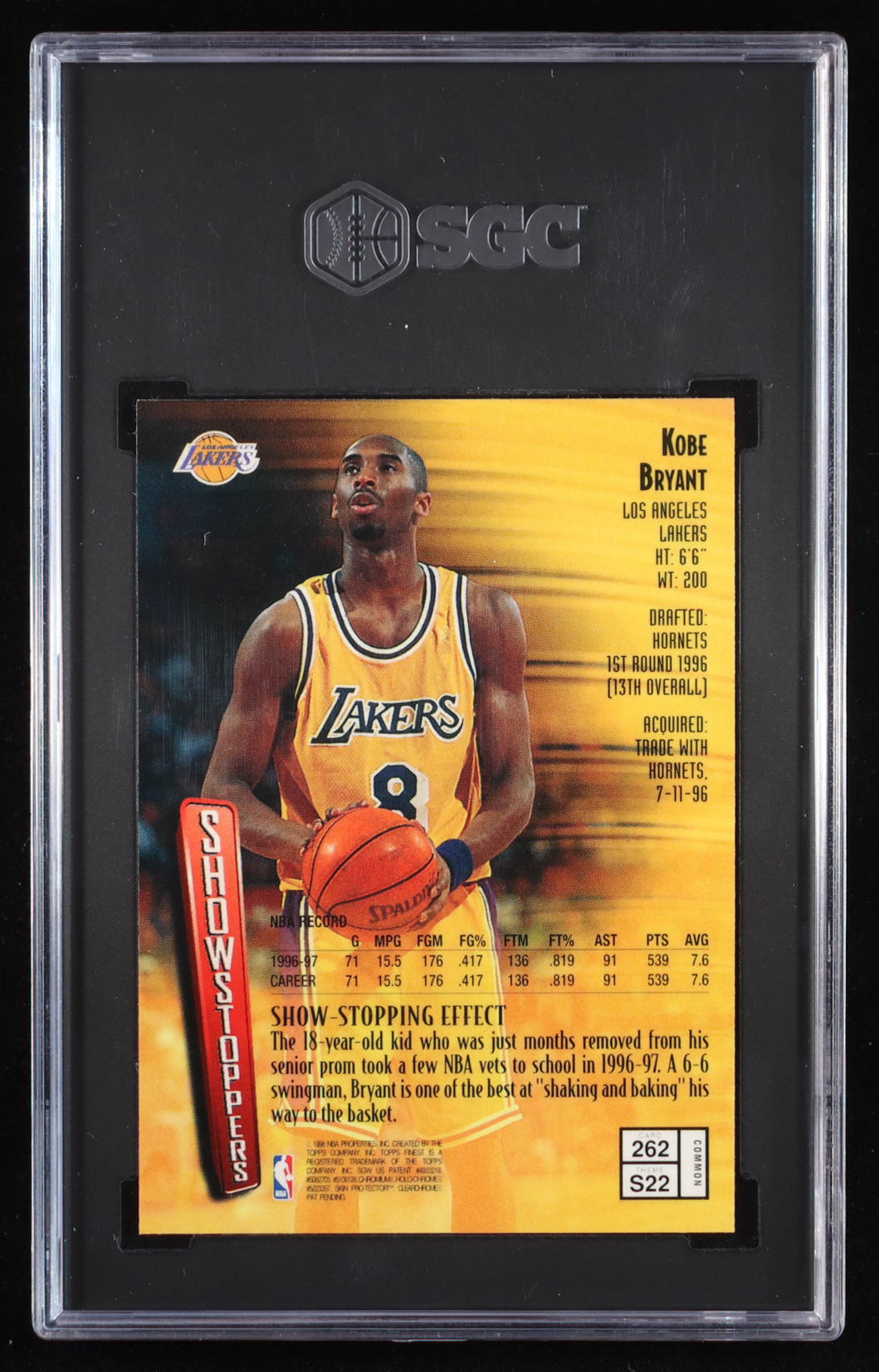 Kobe Bryant 1997-98 Finest #262 B (SGC 9.5) at PristineAuction.com Kobe Bryant 1997-98 Finest #262 B (SGC 9.5) at PristineAuction.com