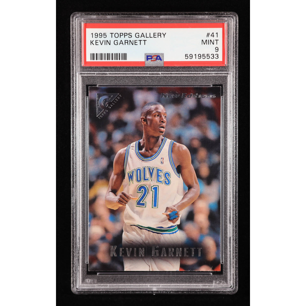 Kevin Garnett 1995-96 Topps Gallery #41 RC (PSA 9) at PristineAuction.com