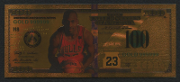 Michael Jordan 24K Gold Commemorative $100 Bill at PristineAuction.com