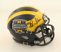 Sherrone Moore Signed Michigan Wolverines National Champs Speed Mini Helmet (Beckett) at PristineAuction.com