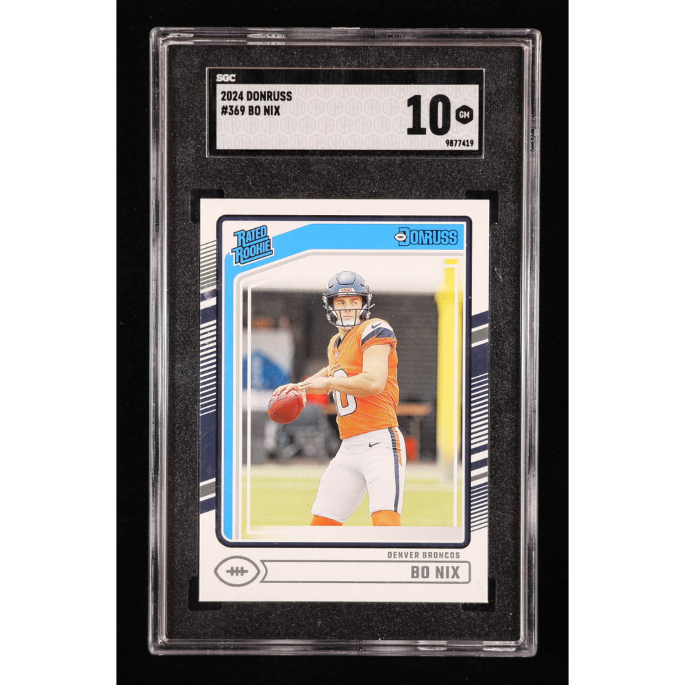 Bo Nix 2024 Donruss #369 RC (SGC 10) at PristineAuction.com