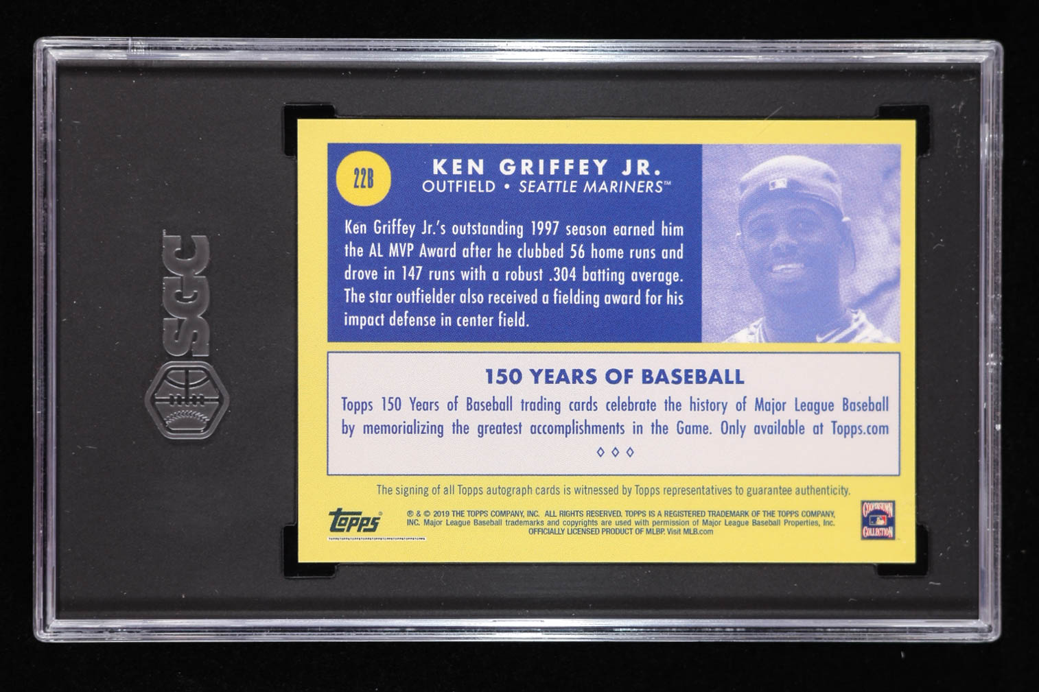 Ken Griffey Jr. 2019 Topps 150 Years of Baseball Autographs Green #22B #33/49 (SGC 10) at PristineAuction.com Ken Griffey Jr. 2019 Topps 150 Years of Baseball Autographs Green #22B #33/49 (SGC 10) at PristineAuction.com