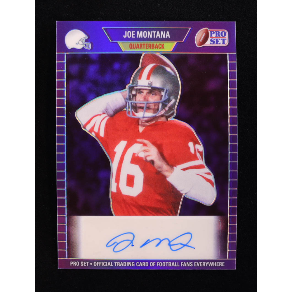 Joe Montana 2024 Leaf Metal Legacy Collection #89P-JM5 Autograph Purple Prismatic SP Variation #4/10 at PristineAuction.com