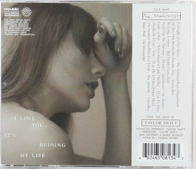 Taylor Swift Signed "The Tortured Poets Department" CD Insert With Case & Disc (JSA) at PristineAuction.com Taylor Swift Signed "The Tortured Poets Department" CD Insert With Case & Disc (JSA) at PristineAuction.com