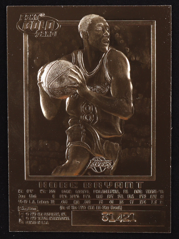 Kobe Bryant 1996-97 Skybox EX-2000 Purple Signature 23Kt Gold RC at PristineAuction.com Kobe Bryant 1996-97 Skybox EX-2000 Purple Signature 23Kt Gold RC at PristineAuction.com