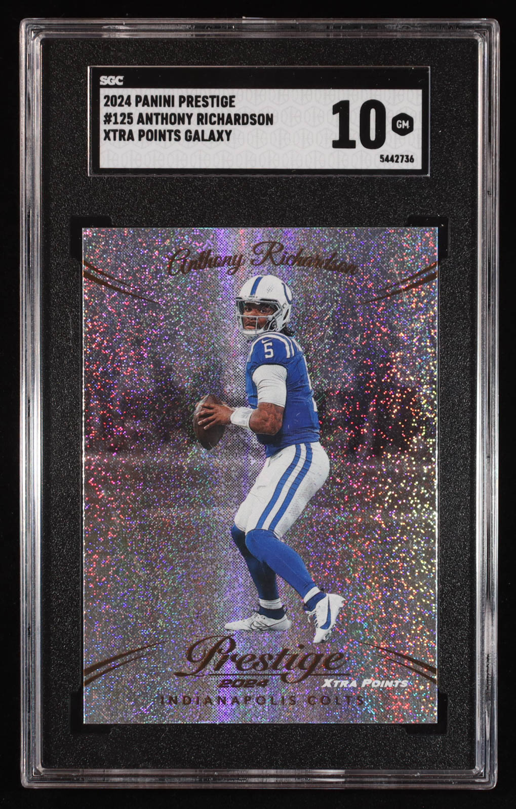 Anthony Richardson 2024 Prestige Xtra Points Galaxy #125 (SGC 10) at PristineAuction.com Anthony Richardson 2024 Prestige Xtra Points Galaxy #125 (SGC 10) at PristineAuction.com