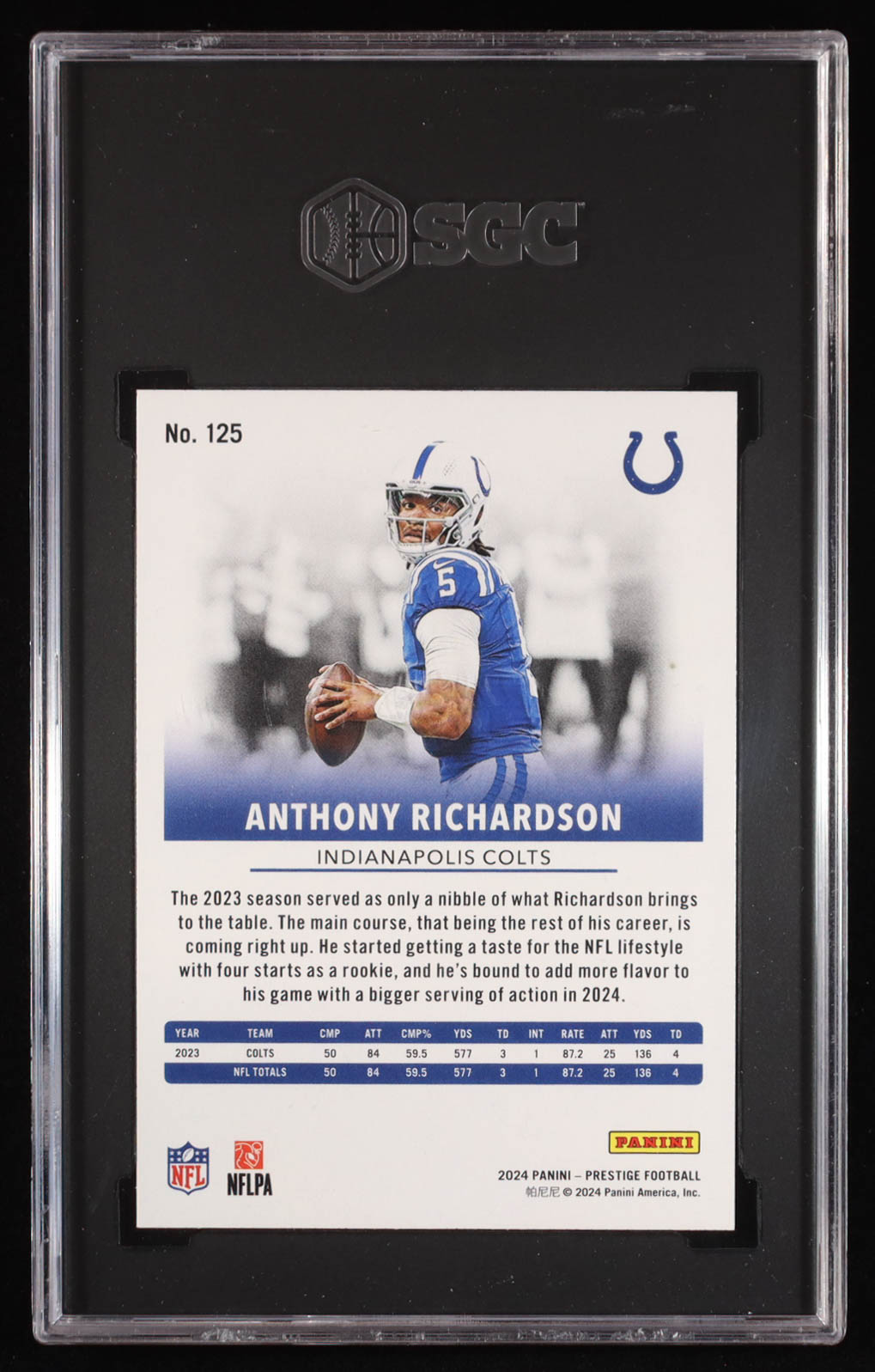 Anthony Richardson 2024 Prestige Xtra Points Galaxy #125 (SGC 10) at PristineAuction.com Anthony Richardson 2024 Prestige Xtra Points Galaxy #125 (SGC 10) at PristineAuction.com