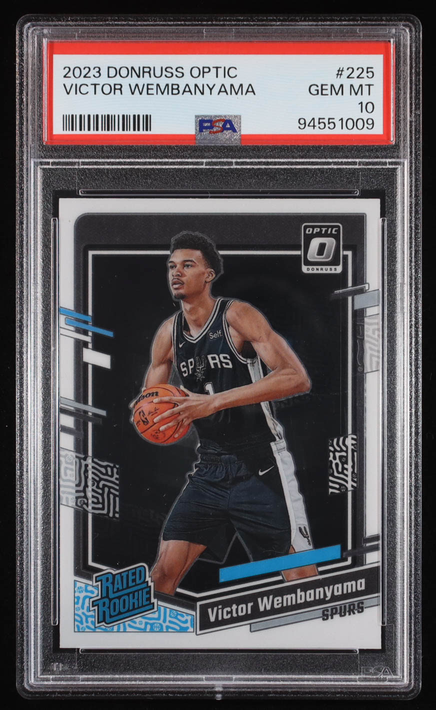 Victor Wembanyama 2023-24 Donruss Optic #225 RR RC (PSA 10) at PristineAuction.com Victor Wembanyama 2023-24 Donruss Optic #225 RR RC (PSA 10) at PristineAuction.com