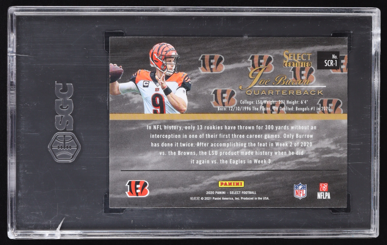 Joe Burrow 2020 Select Select Certified Rookies #1 RC (SGC 9.5) at PristineAuction.com Joe Burrow 2020 Select Select Certified Rookies #1 RC (SGC 9.5) at PristineAuction.com
