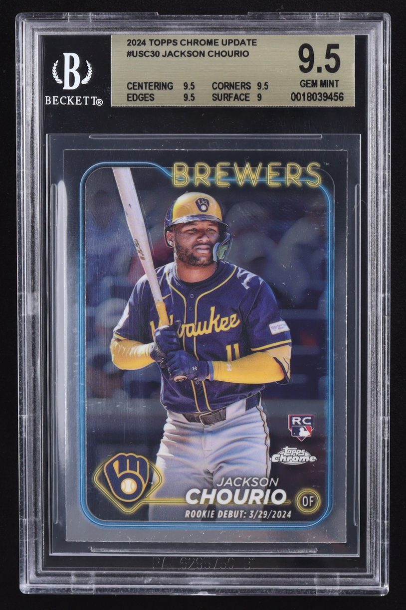 Jackson Chourio 2024 Topps Chrome Update #USC30 RC (BGS 9.5) at PristineAuction.com Jackson Chourio 2024 Topps Chrome Update #USC30 RC (BGS 9.5) at PristineAuction.com