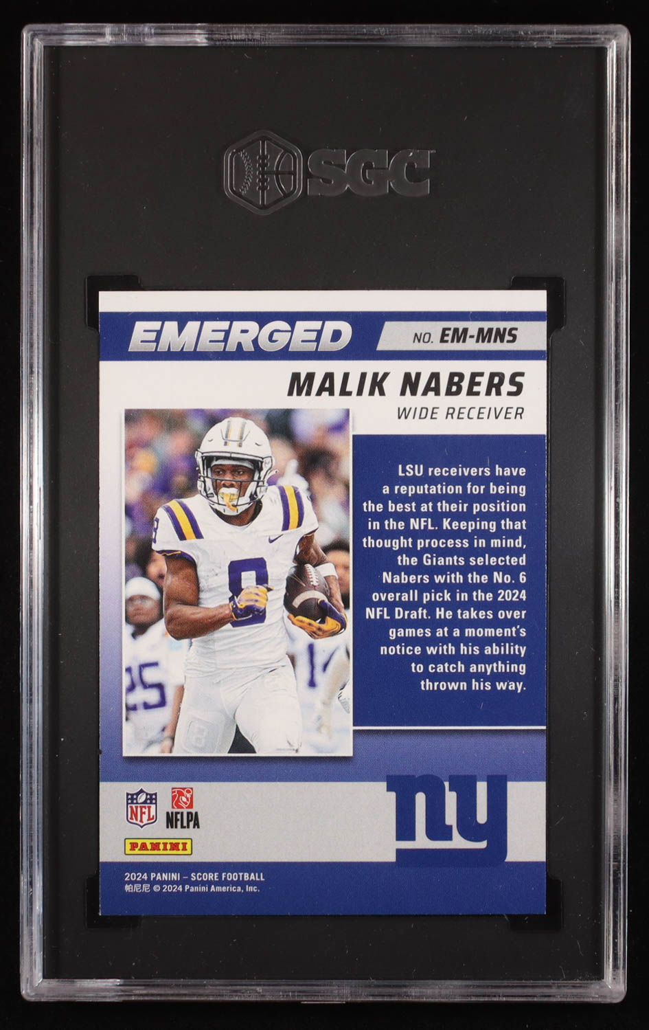 Malik Nabers 2024 Score Emerged #13 RC (SGC 9) at PristineAuction.com Malik Nabers 2024 Score Emerged #13 RC (SGC 9) at PristineAuction.com