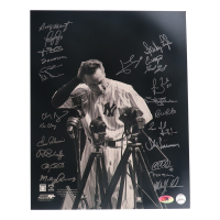 New York Yankees Greats 16x20  Photo Signed by (25) with Mickey Rivers, Bobby Shantz, Ken Clay, Ron Blomberg (MAB Hologram) at PristineAuction.com