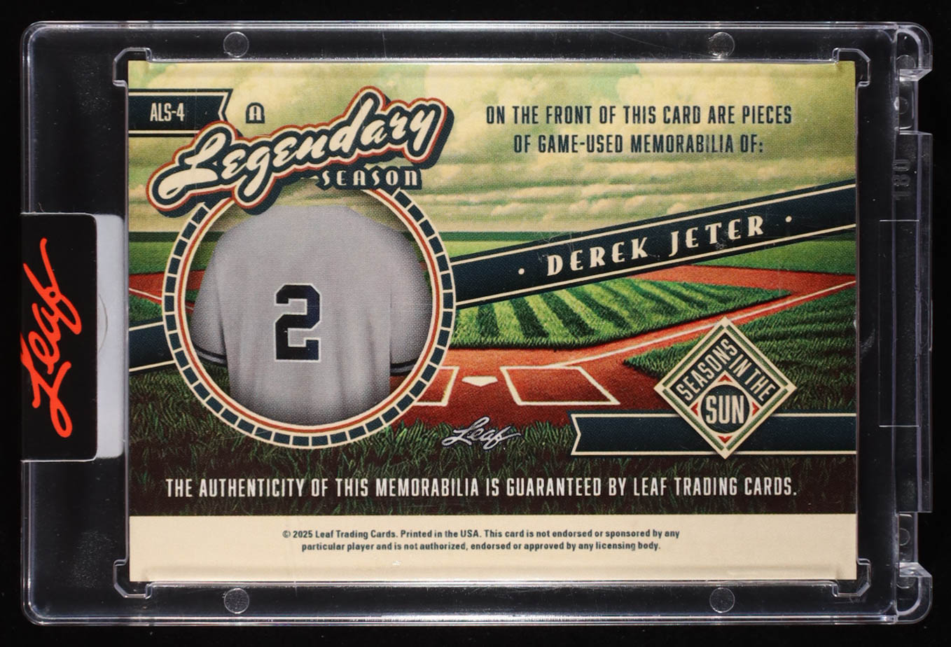 Derek Jeter 2025 Leaf Season In The Sun A Legendary Season Gold #ALS-4 #27/35 at PristineAuction.com Derek Jeter 2025 Leaf Season In The Sun A Legendary Season Gold #ALS-4 #27/35 at PristineAuction.com