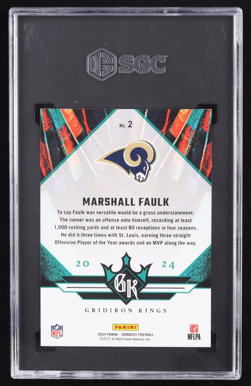 Marshall Faulk 2024 Donruss All Time Gridiron Kings #2 (SGC 9.5) at PristineAuction.com Marshall Faulk 2024 Donruss All Time Gridiron Kings #2 (SGC 9.5) at PristineAuction.com