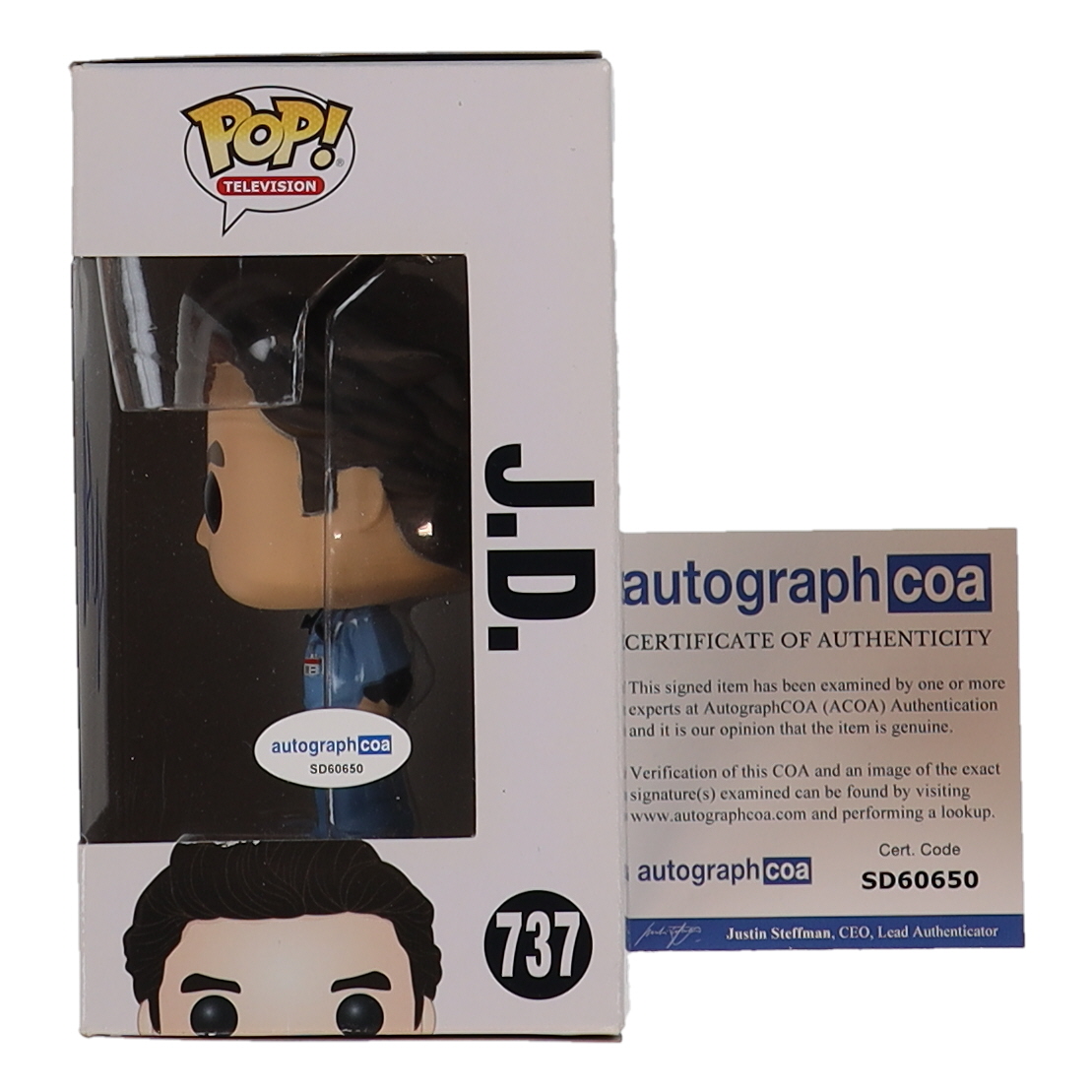 Zach Braff Signed "Scrubs" #737 J.D. Funko Pop! Vinyl Figure (AutographCOA) at PristineAuction.com Zach Braff Signed "Scrubs" #737 J.D. Funko Pop! Vinyl Figure (AutographCOA) at PristineAuction.com