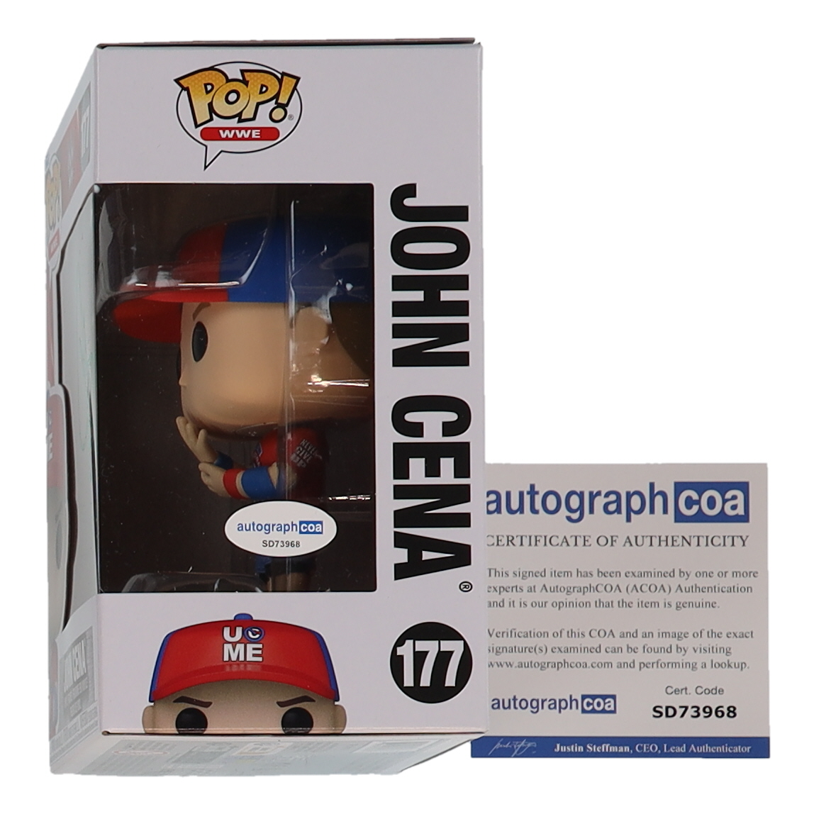 John Cena Signed "WWE" #177 Funko Pop! Vinyl Figure (AutographCOA) at PristineAuction.com John Cena Signed "WWE" #177 Funko Pop! Vinyl Figure (AutographCOA) at PristineAuction.com