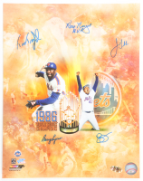 "1986 World Series Champions" Mets  11x14 Photo Signed by (5) With Barry Lyons, Roger McDowell, John Gibbons, Ray Knight Inscribed "M.V.P." (MAB) at PristineAuction.com