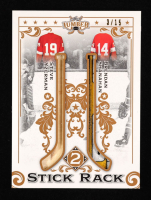 Steve Yzerman / Brendan Shanahan 2022 Leaf Lumber Stick Rack #SR2-2 #3/15 at PristineAuction.com