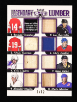 Brendan Shanahan / Steve Yzerman / Eric Lindros / Alexander Mogilny / Lue Robitaille / Chris Chelios / Adam Oates / Mark Messier 2022 Leaf Lumber Legendary Lumber #LLS-10 #01/12 at PristineAuction.com