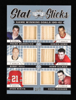 Frank Maholivch / Bobby Hull / Stan Mikita / Gordie Howe / Norm Ullman / Henri Richard 2022 Leaf Lumber Stat Sticks Game Winning Goals 1961-62 #GWG-7 #1/7 at PristineAuction.com