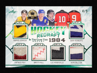 Mario Lemieux / Patrick Roy / Brett Hull / Luc Robitaille / Kirk Muller / Gary Roberts 2020 Leaf In The Game Used Hockey Hockey Redraft 1984 Green #HR-08 #4/5 at PristineAuction.com