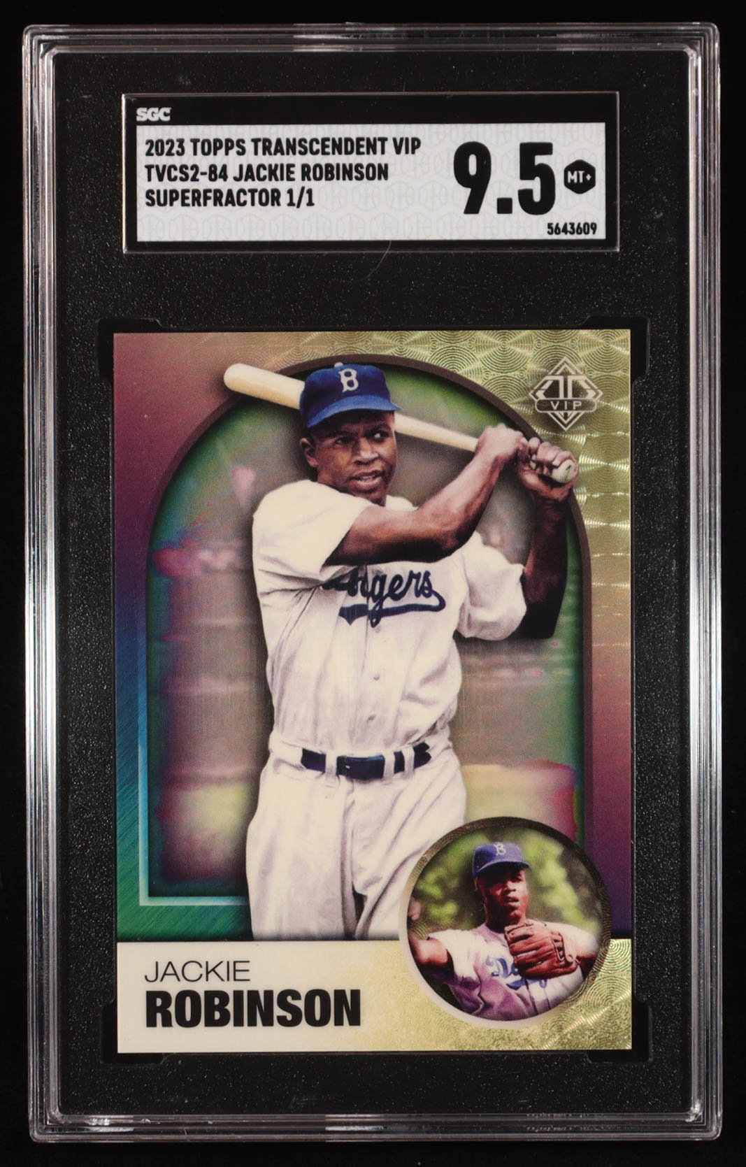 Jackie Robinson 2023 Topps Transcendent VIP Superfractor #TVCS2-84 #1/1 (SGC 9.5) at PristineAuction.com Jackie Robinson 2023 Topps Transcendent VIP Superfractor #TVCS2-84 #1/1 (SGC 9.5) at PristineAuction.com