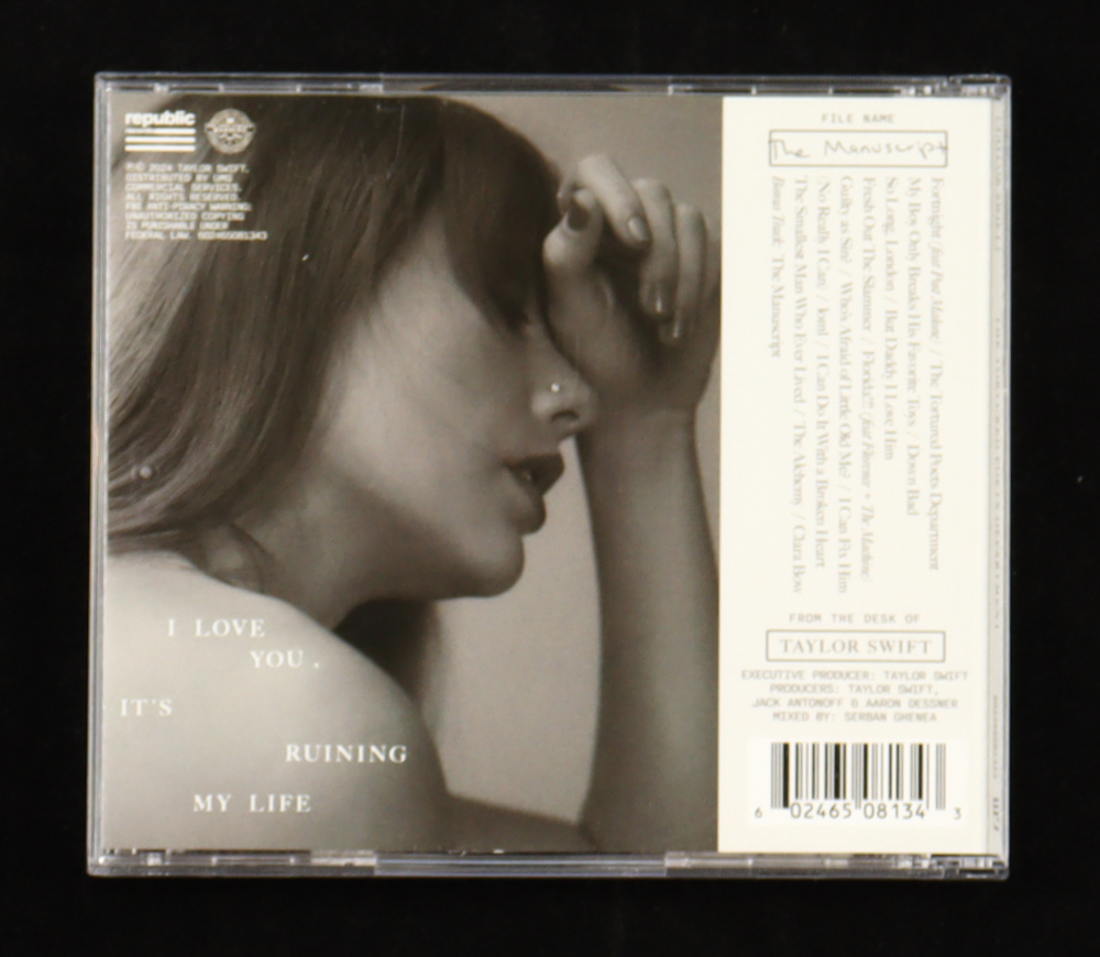 Taylor Swift Signed "The Tortured Poets Department" CD Insert With Case & Disc (Beckett) at PristineAuction.com Taylor Swift Signed "The Tortured Poets Department" CD Insert With Case & Disc (Beckett) at PristineAuction.com