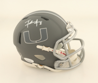 Frank Gore Signed Miami Hurricanes Slate Alternate Speed Mini Helmet (JSA) at PristineAuction.com