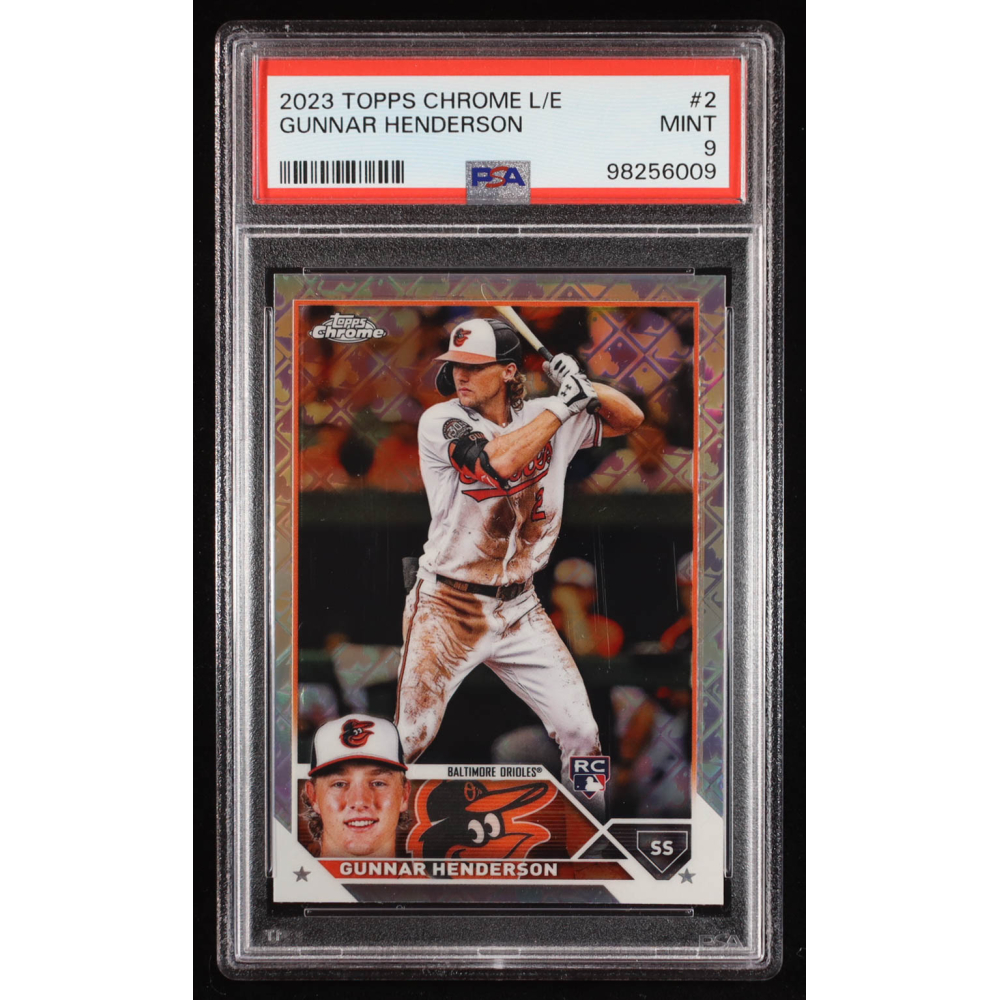 Gunnar Henderson 2023 Topps Chrome Logofractor #2 RC (PSA 9) at PristineAuction.com