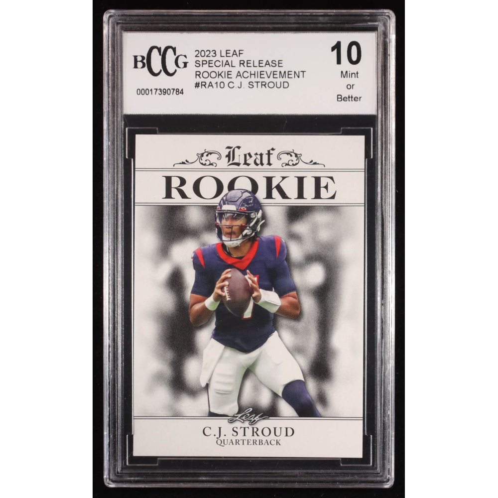CJ Stroud 2023 Leaf Special Release Rookie Achievement #RA10 RC (BCCG 10) at PristineAuction.com