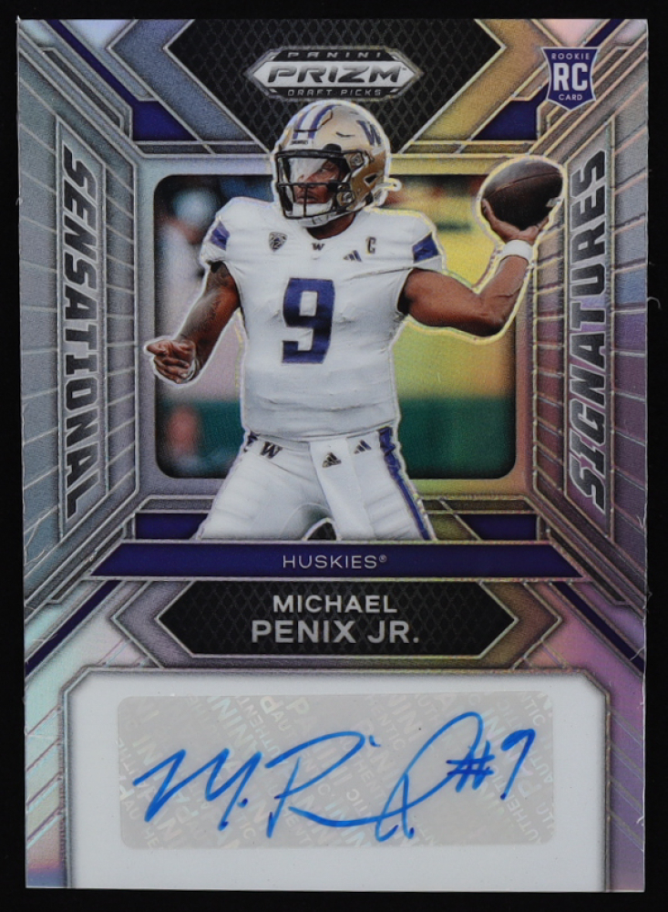Michael Penix Jr. 2024 Panini Prizm Draft Picks Sensational Signatures Silver #SSMPJ RC