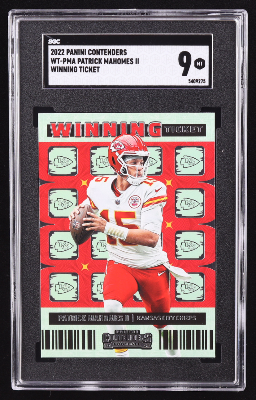 Patrick Mahomes II 2023 Panini Contenders Optic Winning Tickets #1 (SGC 9) at PristineAuction.com Patrick Mahomes II 2023 Panini Contenders Optic Winning Tickets #1 (SGC 9) at PristineAuction.com