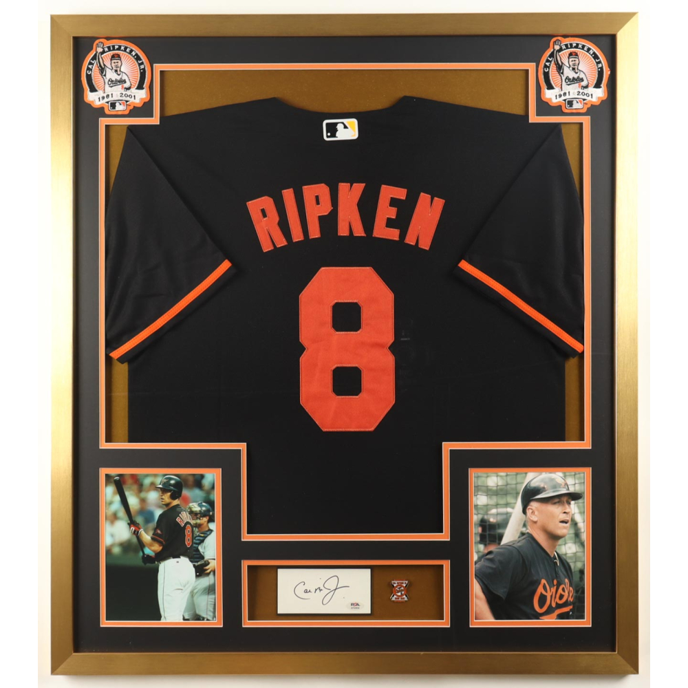 Cal Ripken Jr. Signed Custom Framed Cut Display with Jersey, Ripken ...