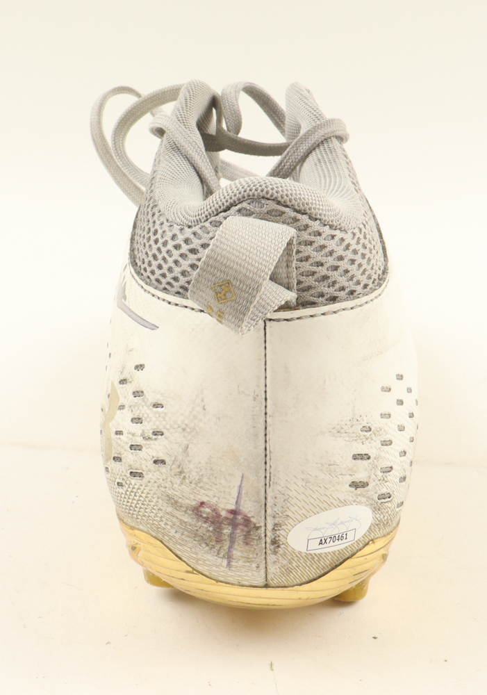Riley Mills Signed Under Armour Clutch Fit Football Cleat Inscribed "Game Worn" (JSA) at PristineAuction.com Riley Mills Signed Under Armour Clutch Fit Football Cleat Inscribed "Game Worn" (JSA) at PristineAuction.com