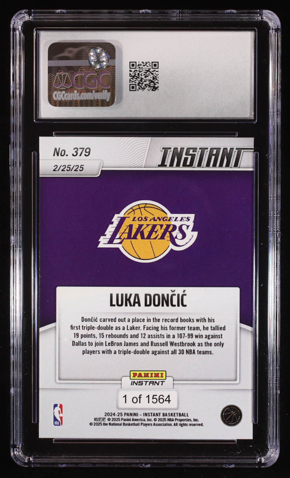 Luka Doncic 2024-25 Panini Instant #379 (CGC 10) at PristineAuction.com Luka Doncic 2024-25 Panini Instant #379 (CGC 10) at PristineAuction.com